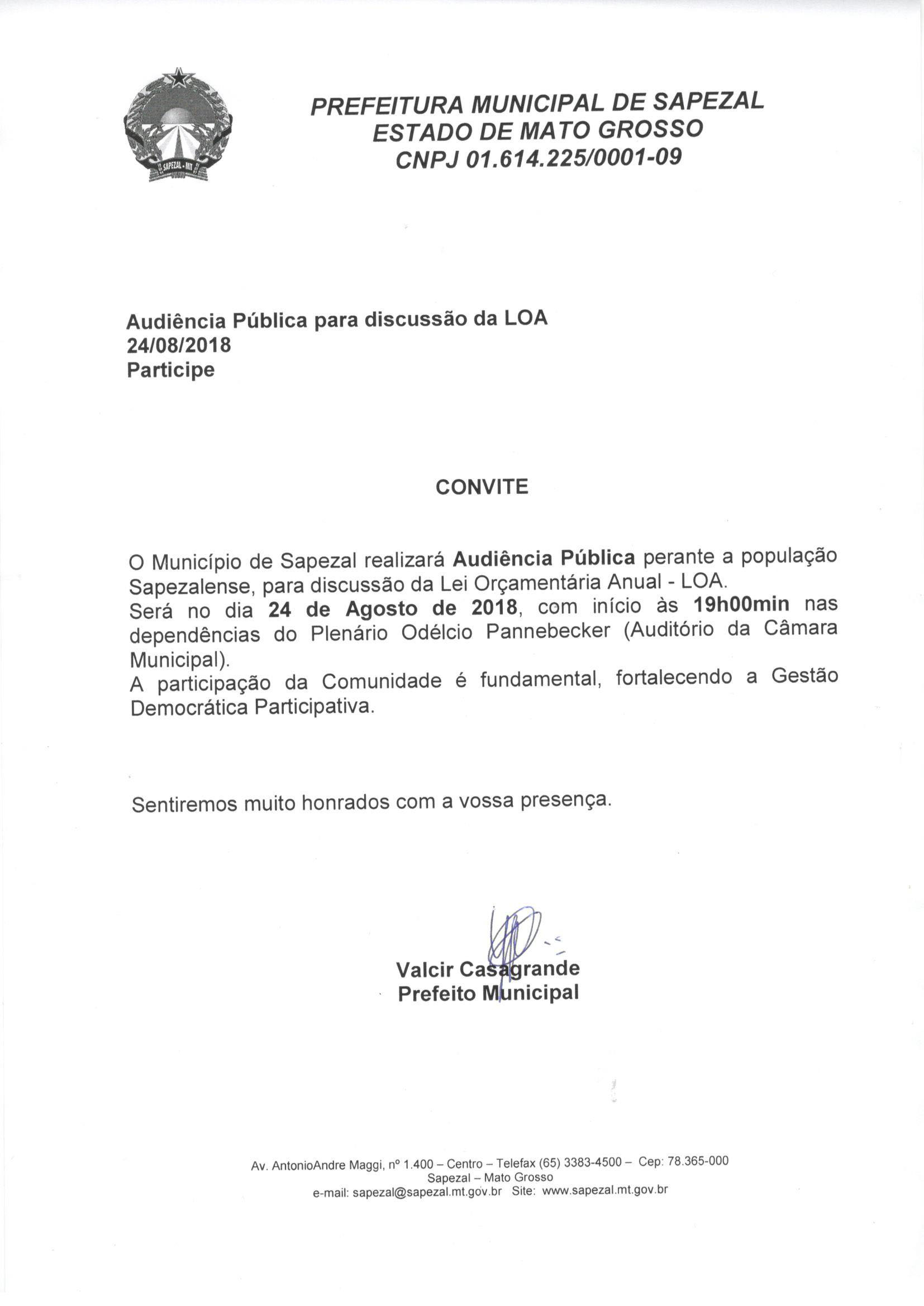 Convite assinado