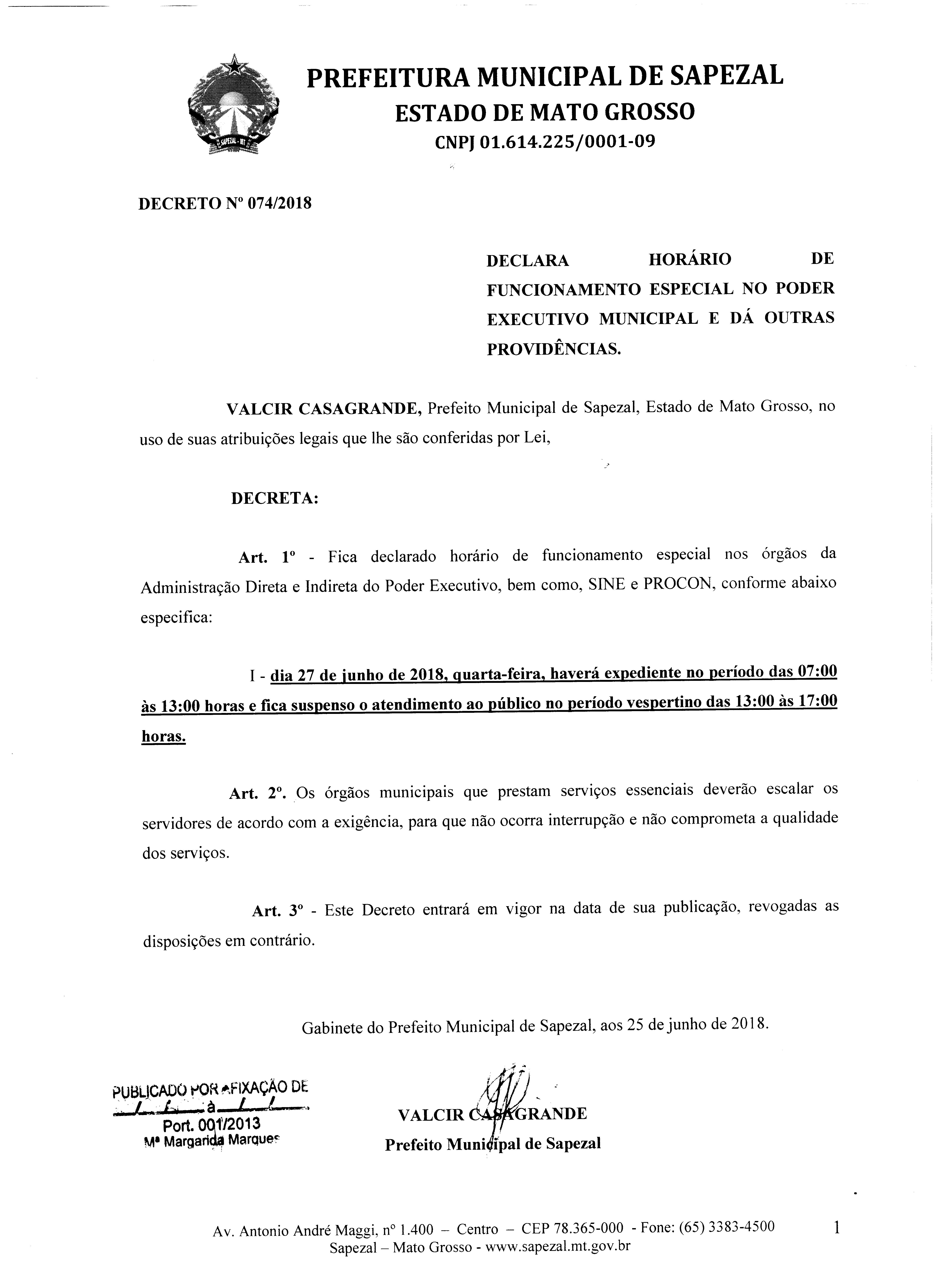 decreto prefeito