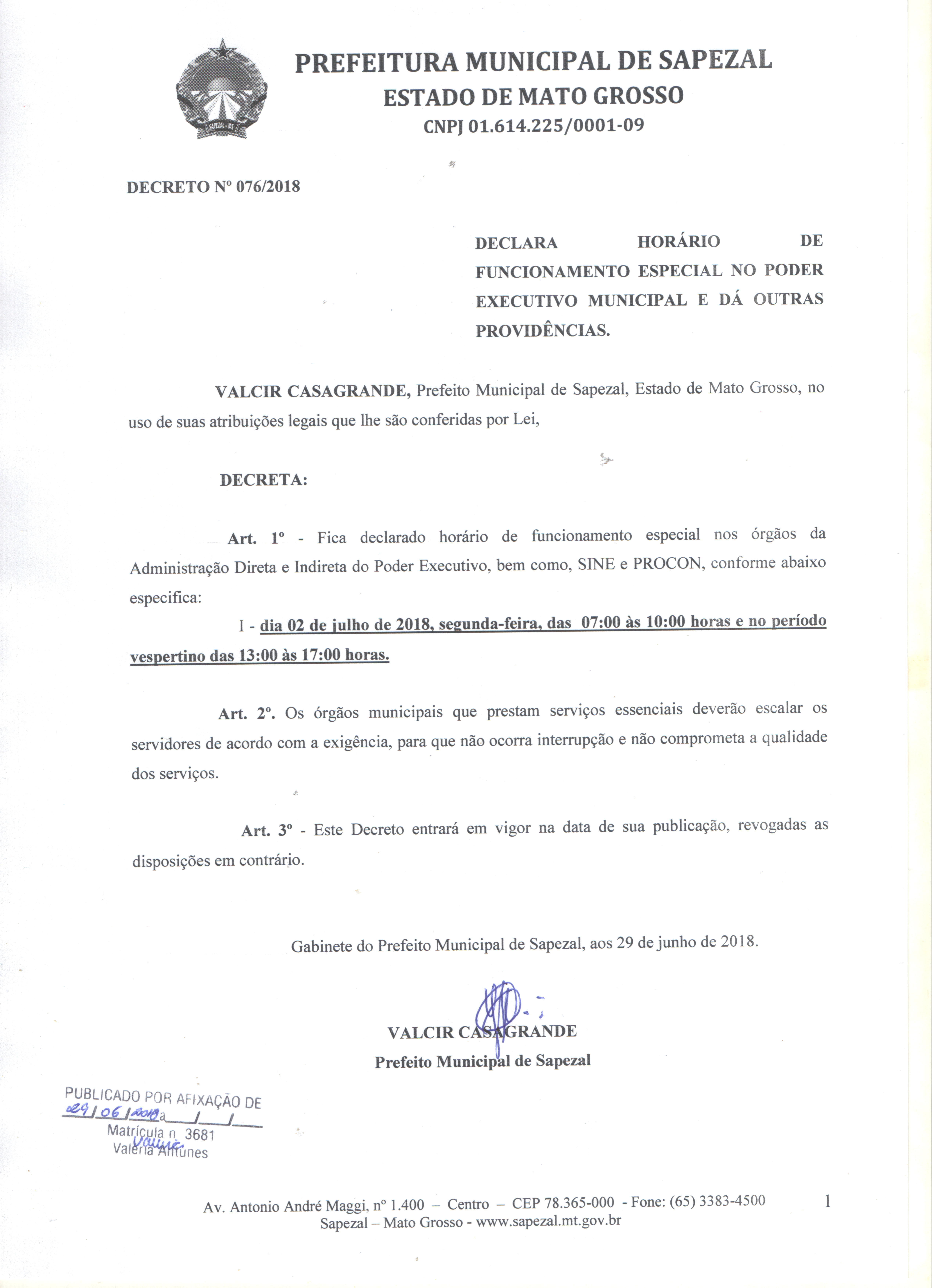 decreto 0762018